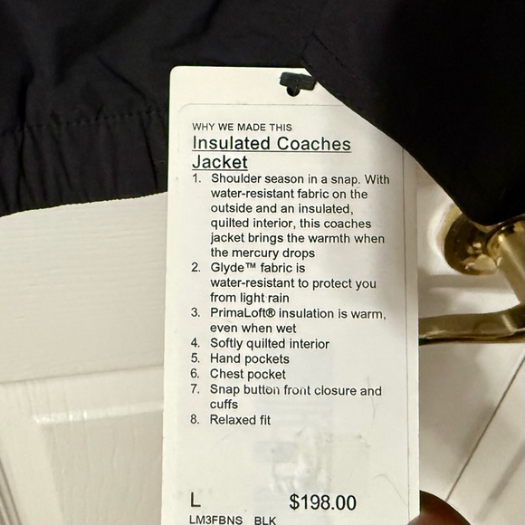 Men’s Lululemon Insulated Coaches Jacket - Picture 12 of 12